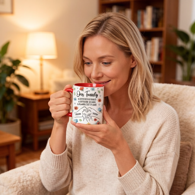 Family Personalized Custom 3D Inflated Effect Printed Mug - Gift For Family Members
