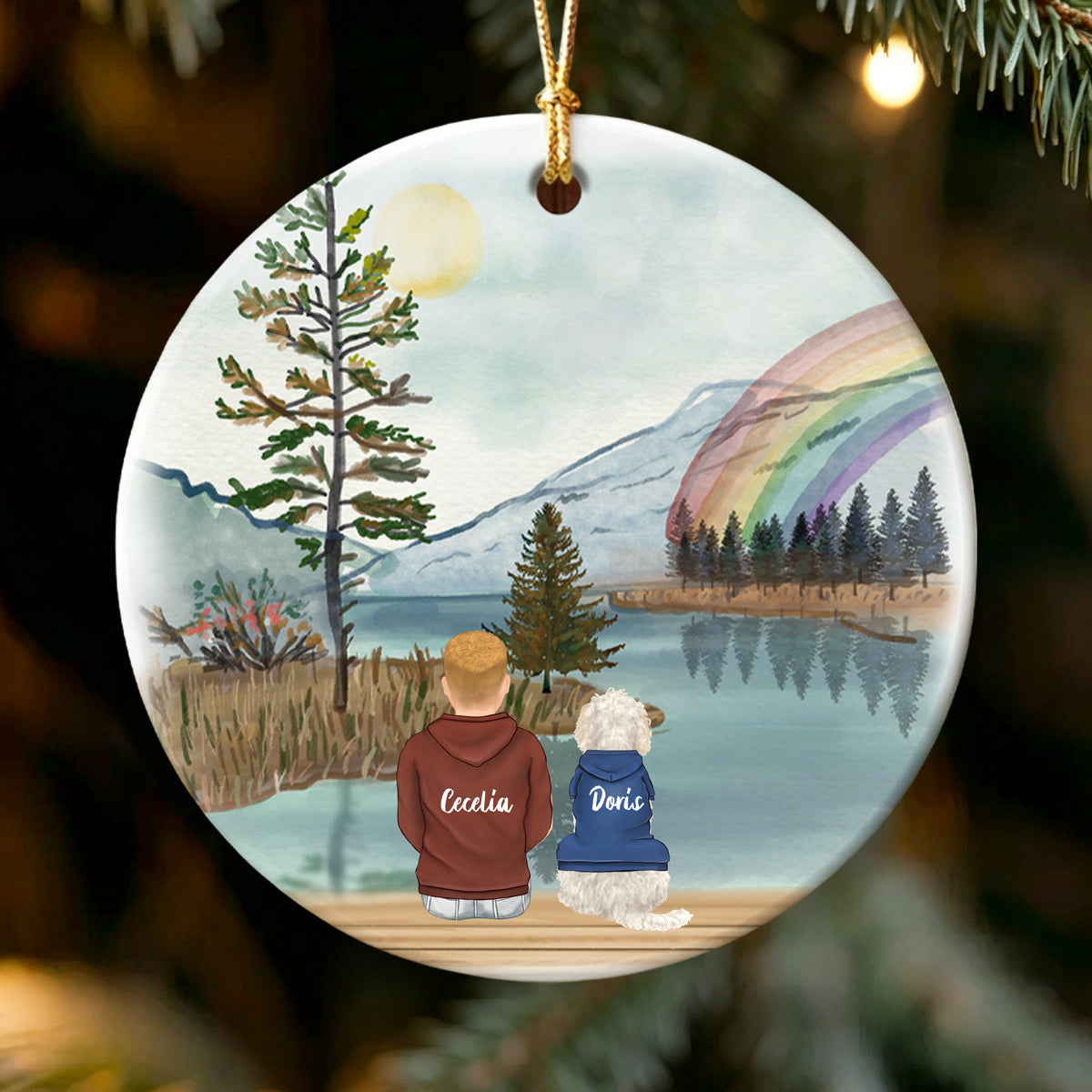 Personalized Christmas Ornament for Dog Lovers - Custom Pet and Owner Memorial Gift