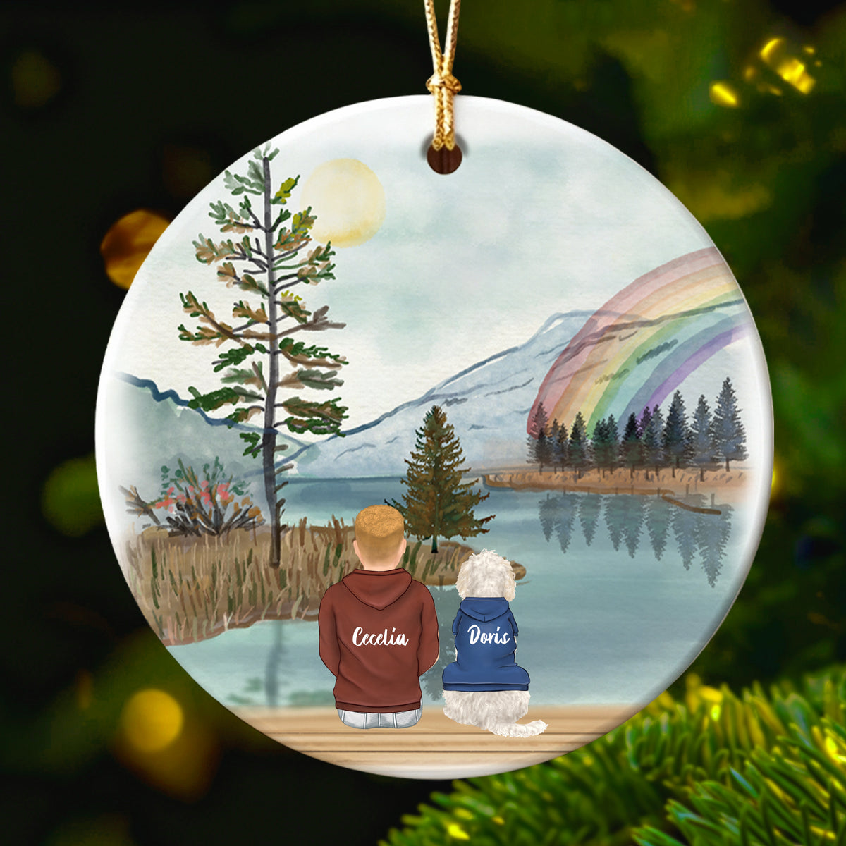 Personalized Christmas Ornament for Dog Lovers - Custom Pet and Owner Memorial Gift