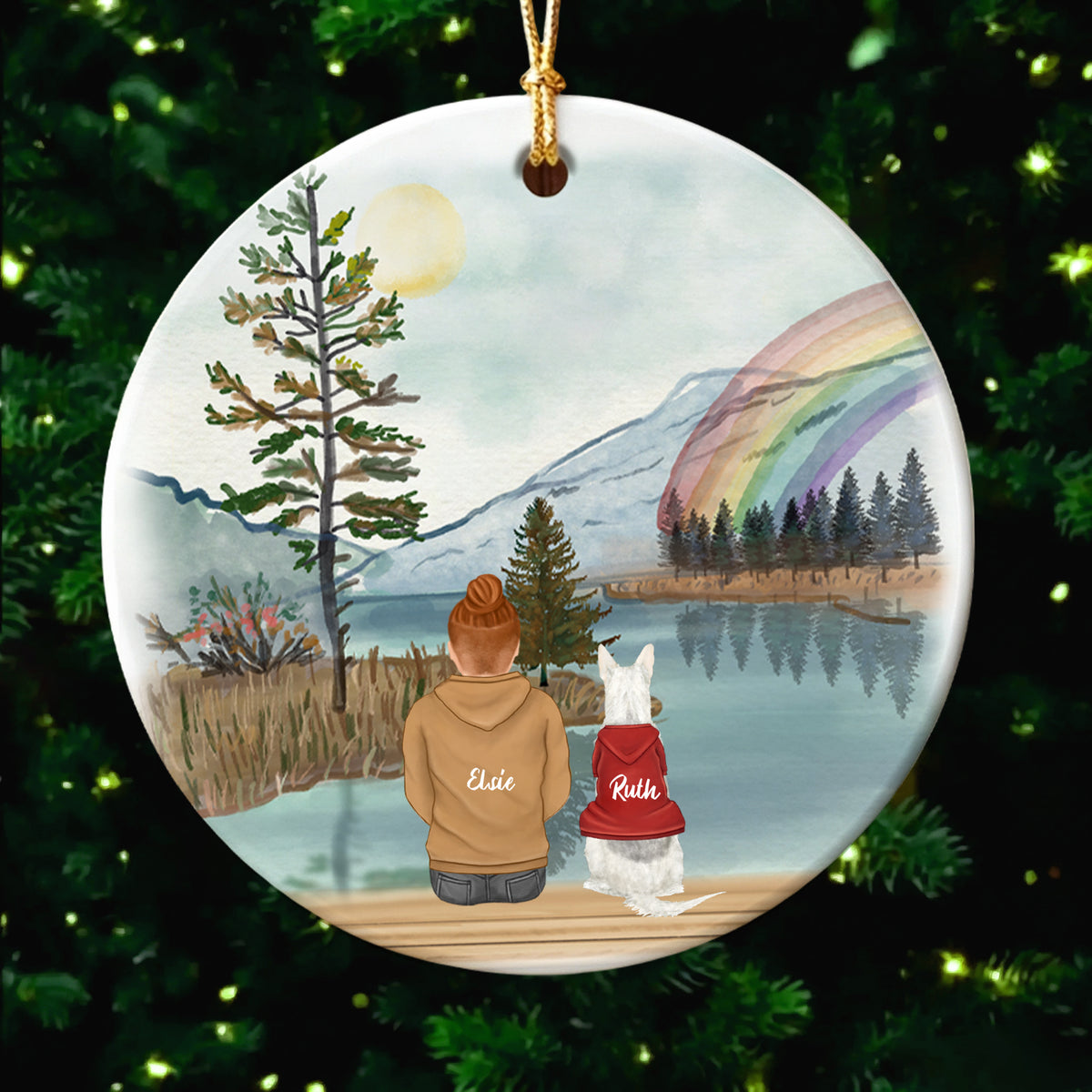 Personalized Christmas Ornament for Dog Lovers - Custom Pet and Owner Memorial Gift