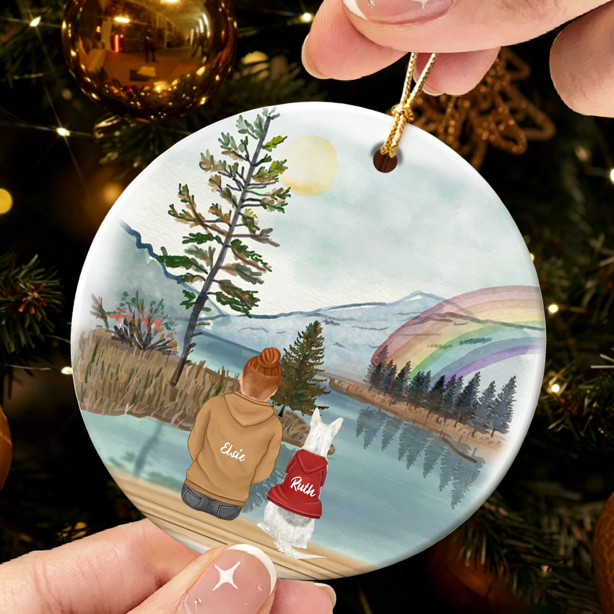 Personalized Christmas Ornament for Dog Lovers - Custom Pet and Owner Memorial Gift