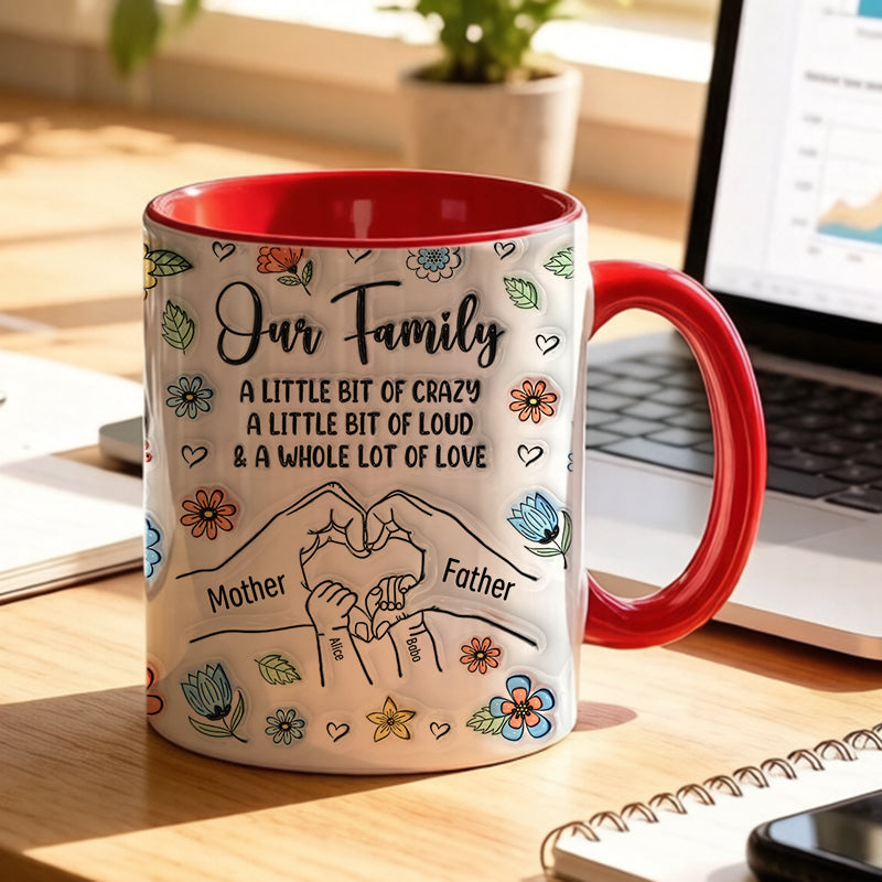 Family Personalized Custom 3D Inflated Effect Printed Mug - Gift For Family Members