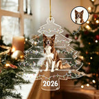 Personalized Pet Photo Christmas Tree Ornament For Dog Cat Pet Lovers