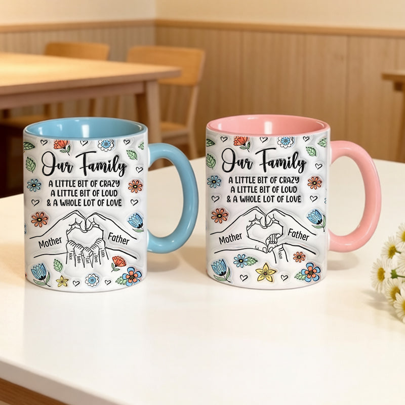 Family Personalized Custom 3D Inflated Effect Printed Mug - Gift For Family Members