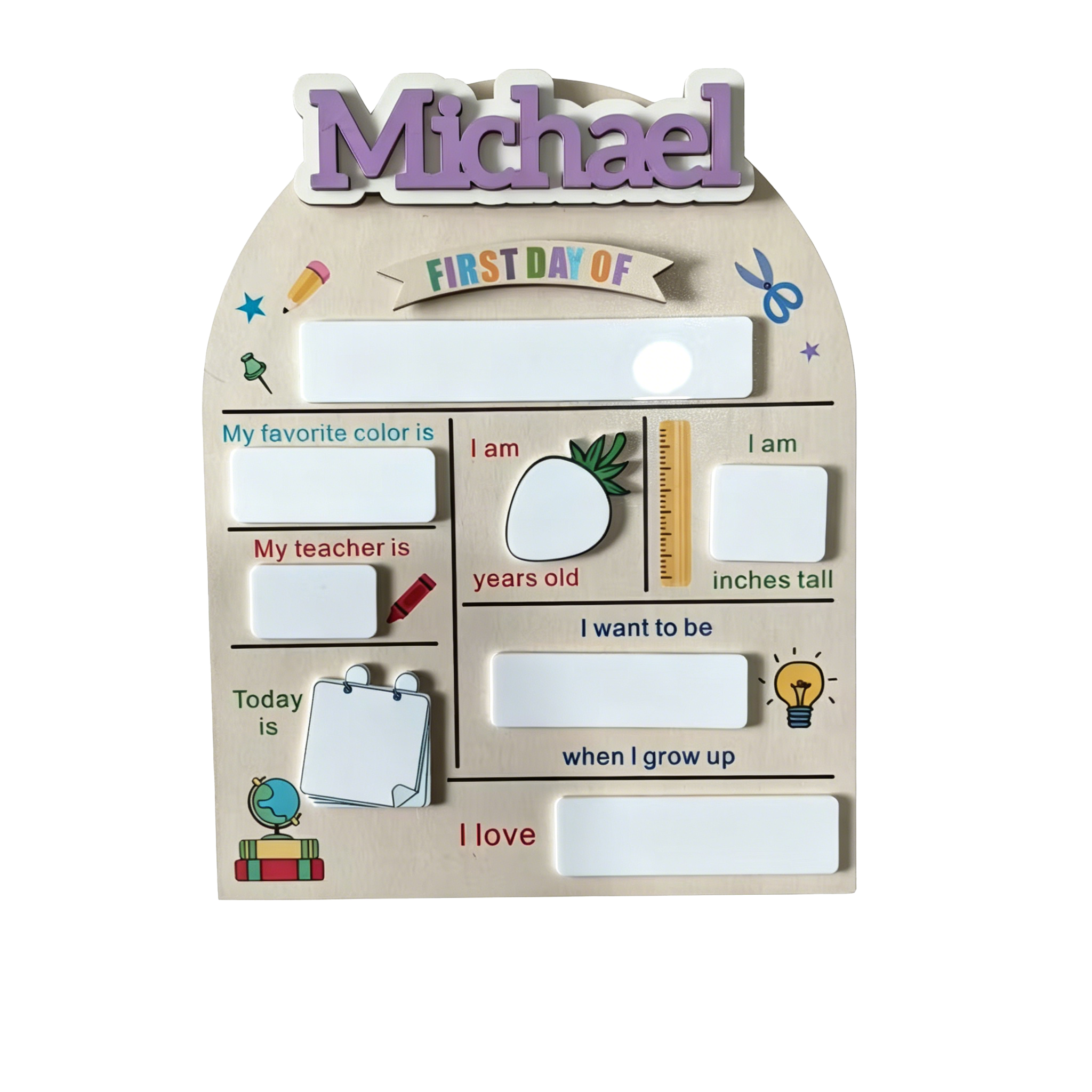 Personalized First Day Of School Sign, 1st Day Of School Sign, Dry Erase School Sign