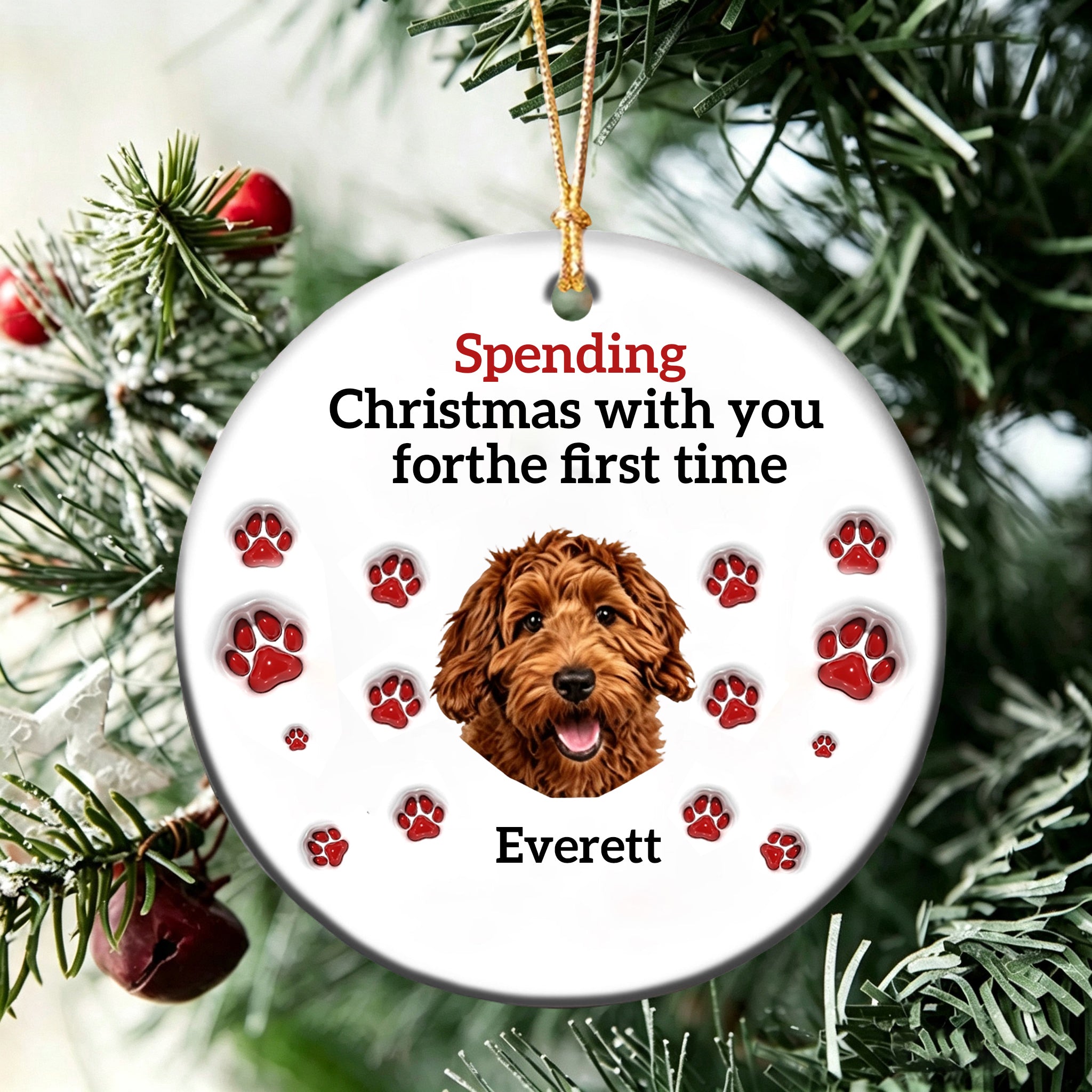 Spending Christmas With You for the First Time-Personalized Pet Christmas Ornament For Pet Lovers