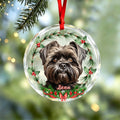 Custom Photo Dog Cat Glass Ornament Christmas Gift For Pet Lovers