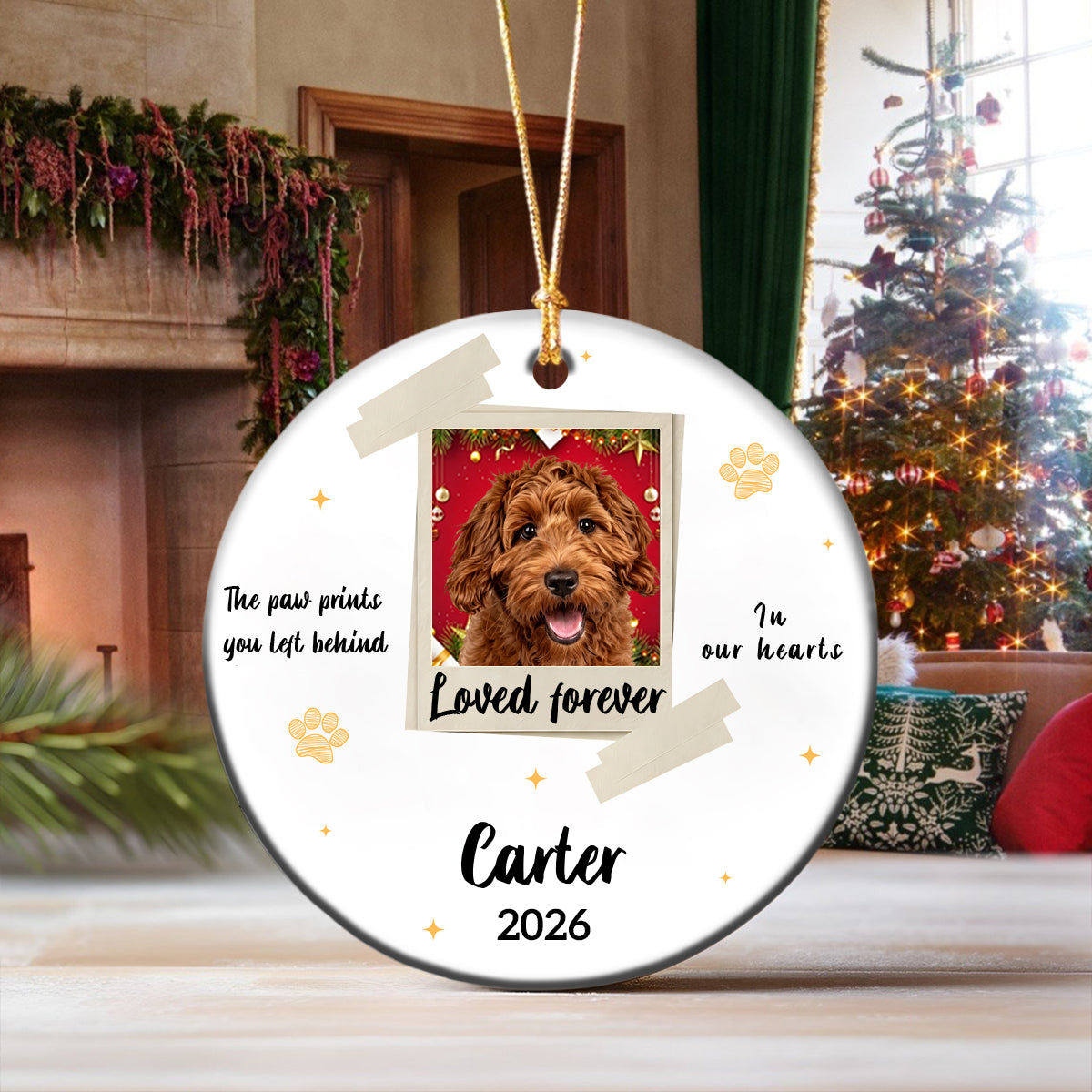 Custom Dog Cat Photo Ornament,Personalized Memorial Christmas Ornament For Pet Lovers,Dad,Mom
