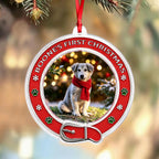 Custom Dog Photo First Christmas Acrylic Ornament For Pets Lover
