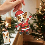 Personalized Pet Photo Santa Christmas Acrylic Ornament Gift For Dog Mom,Dad,Pet Lover