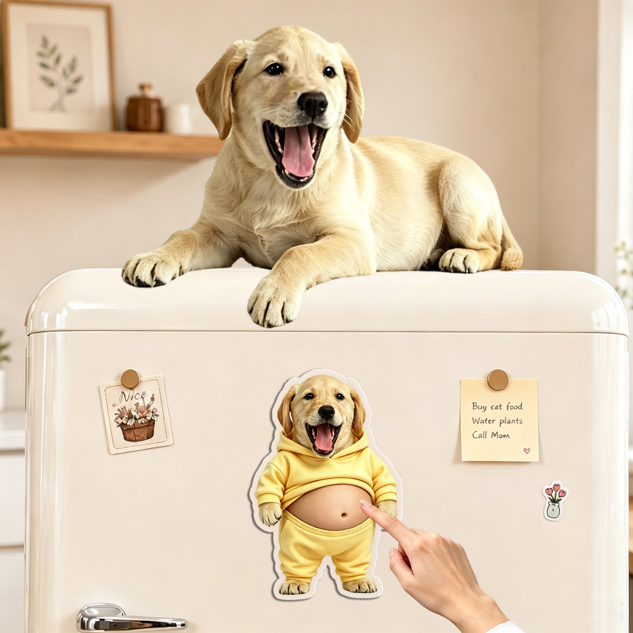 Custom Photo Dog&Cat Belly Mochi Squishy Fridge Magnet,Cute Squeeze Toys