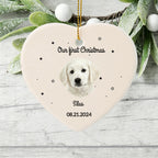 Our First Christmas Together-Personalized Pet Photo Ceramic Ornament for Dog Cat Lovers