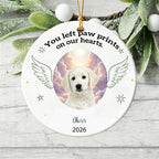 You Left Paw Prints On Our Hearts Dog Ornament For Memorieal
