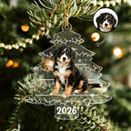 Personalized Pet Photo Christmas Tree Ornament For Dog Cat Pet Lovers