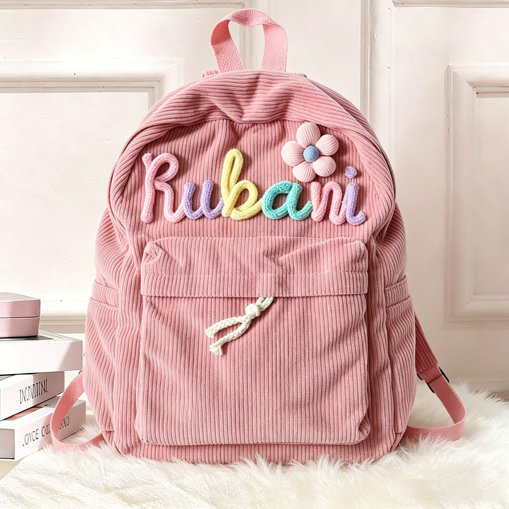Personalized  Name Knitted Backpack For Kids Back To School