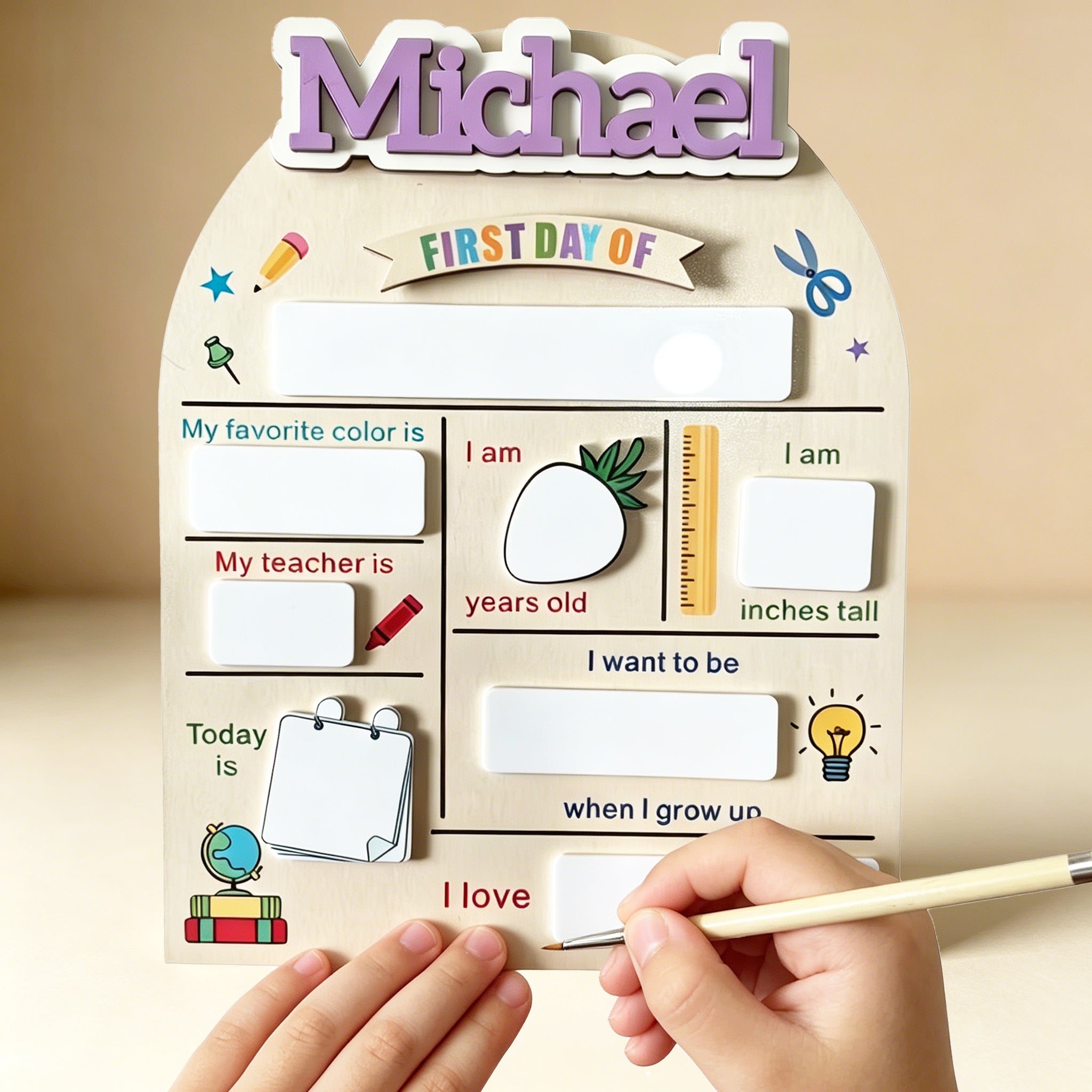 Personalized First Day Of School Sign, 1st Day Of School Sign, Dry Erase School Sign