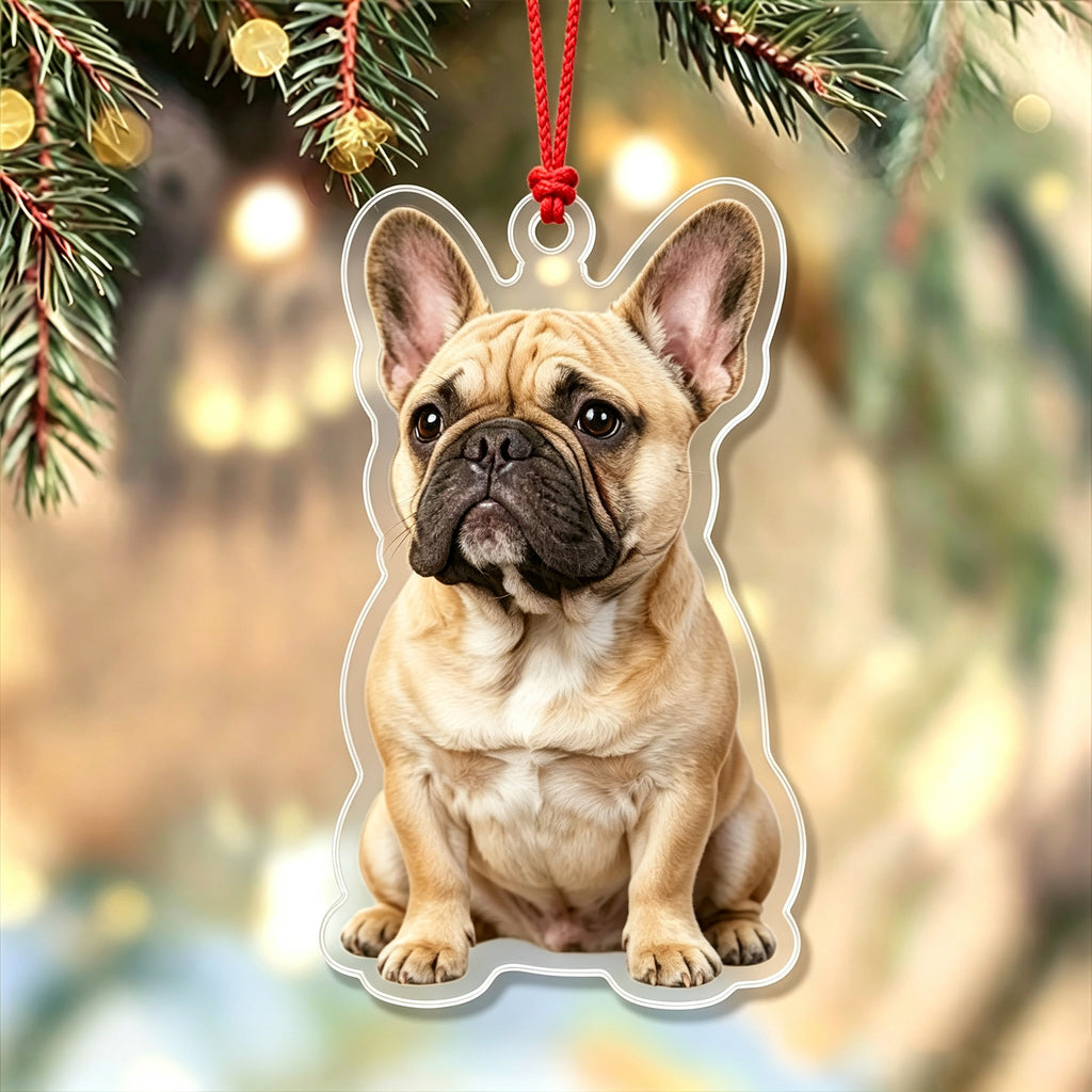 Custom Dog Photo Acrylic Ornament,Christmas Gift For Dog Mom,Dad,Pet Lovers