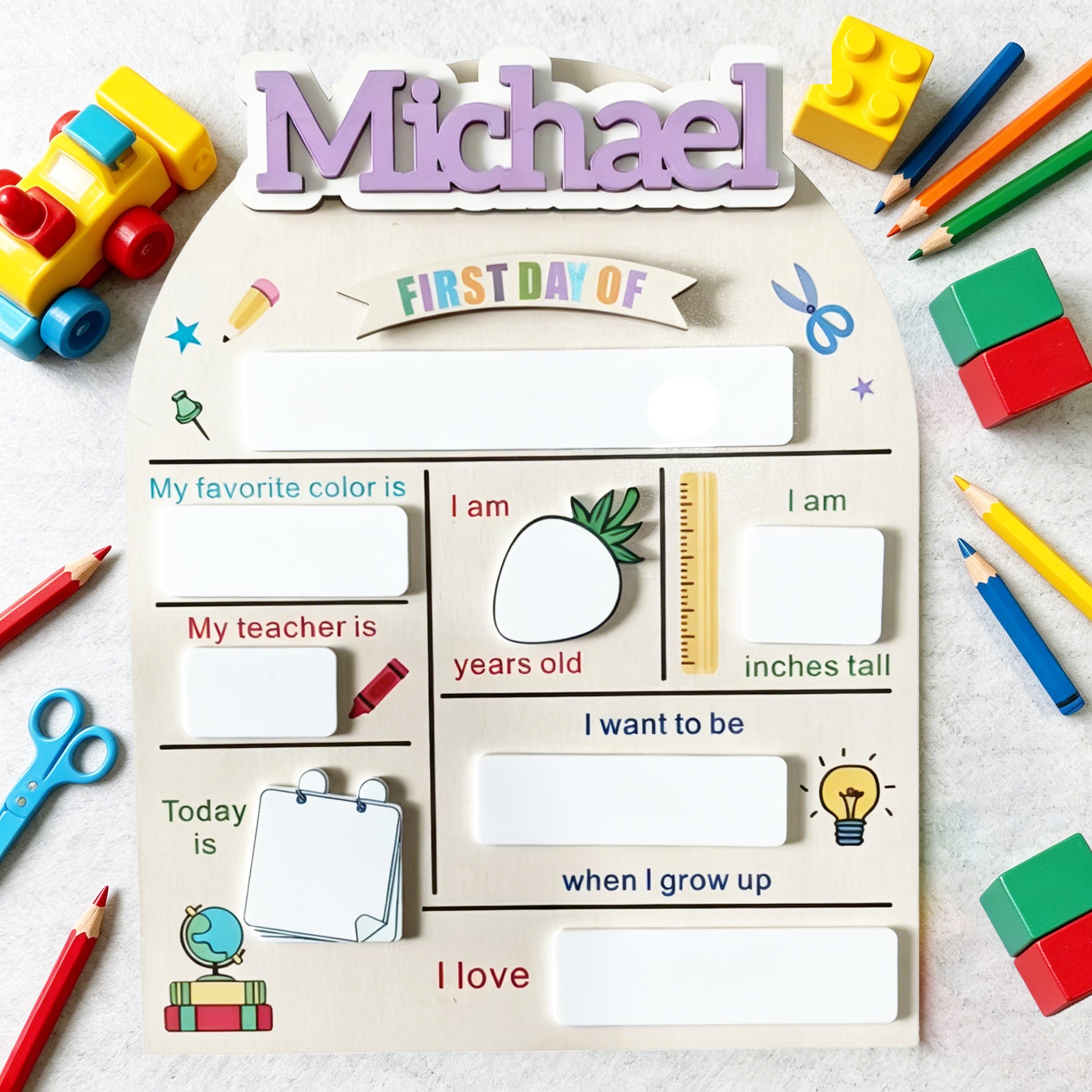 Personalized First Day Of School Sign, 1st Day Of School Sign, Dry Erase School Sign