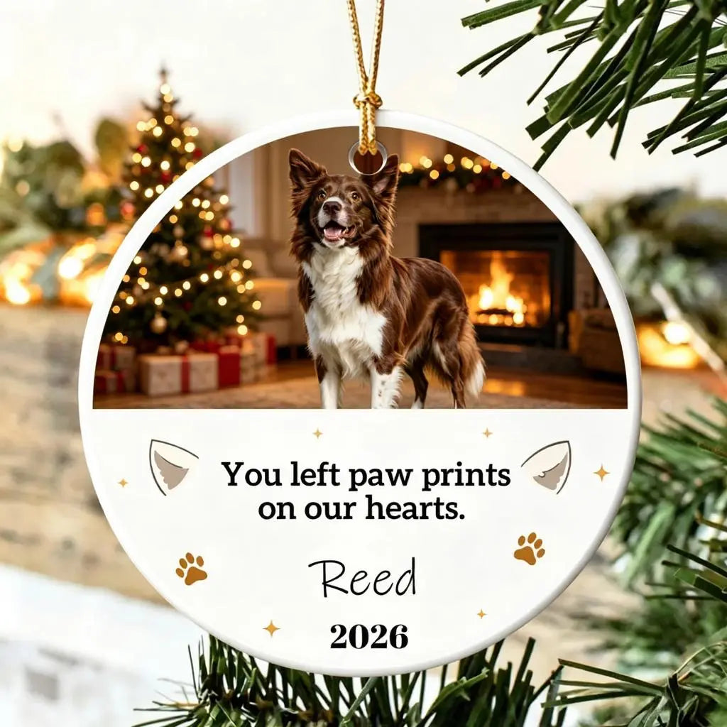 Personalized Pet Memorial Christmas Ornament,Custom Photo Dog Cat Ornament For Pet Lovers