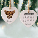 Commemoratingthe Dog's First Birthday-Personalized Dog Photo Heart Ceramic Ornament
