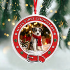 Custom Dog Photo First Christmas Acrylic Ornament For Pets Lover