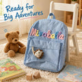 Back To School-Personalized Name Corduroy Monogram Book BackBag for Toddlers and Kids