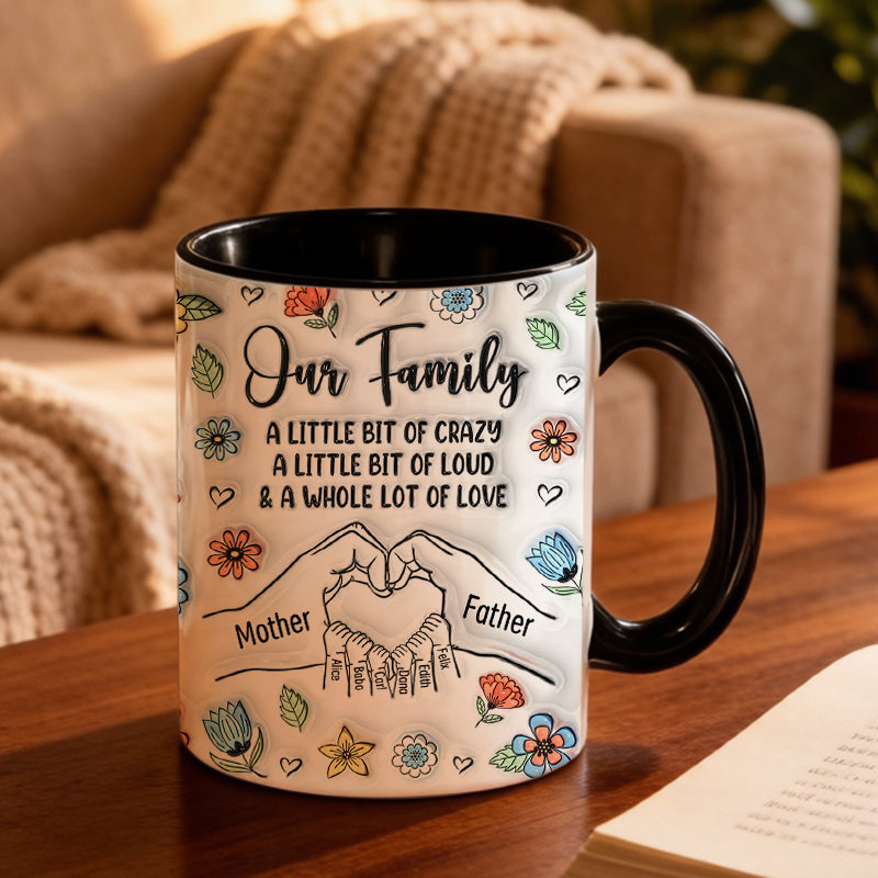 Family Personalized Custom 3D Inflated Effect Printed Mug - Gift For Family Members