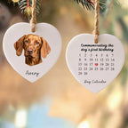 Commemoratingthe Dog's First Birthday-Personalized Dog Photo Heart Ceramic Ornament