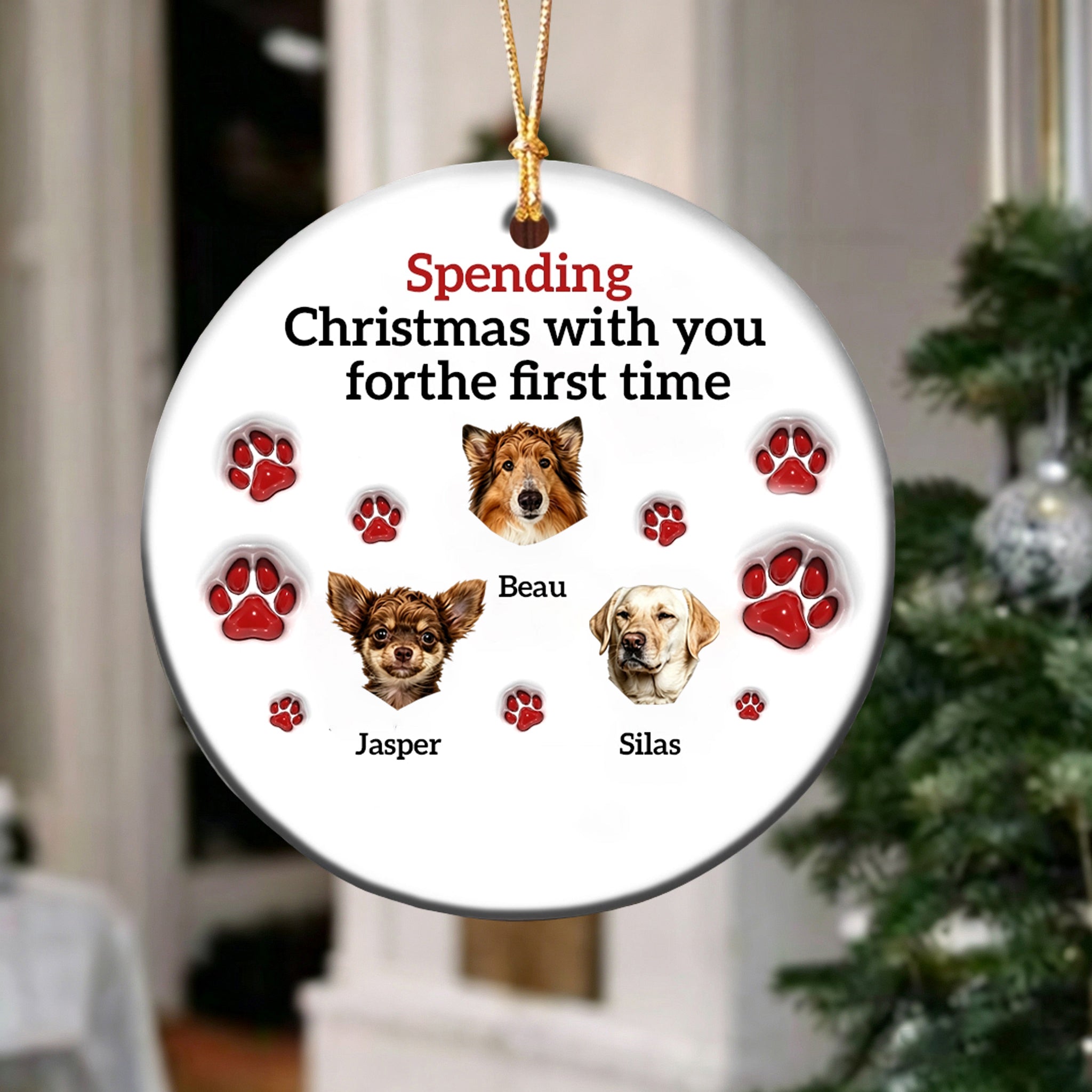 Spending Christmas With You for the First Time-Personalized Pet Christmas Ornament For Pet Lovers