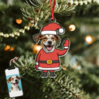Personalized Pet Photo Santa Christmas Acrylic Ornament Gift For Dog Mom,Dad,Pet Lover