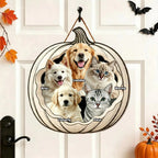 Your Pets Are Ready For Halloween,Personalized Pet Pumpkin Sign,Home Decor Wooden Door Sign For Halloween Gifts