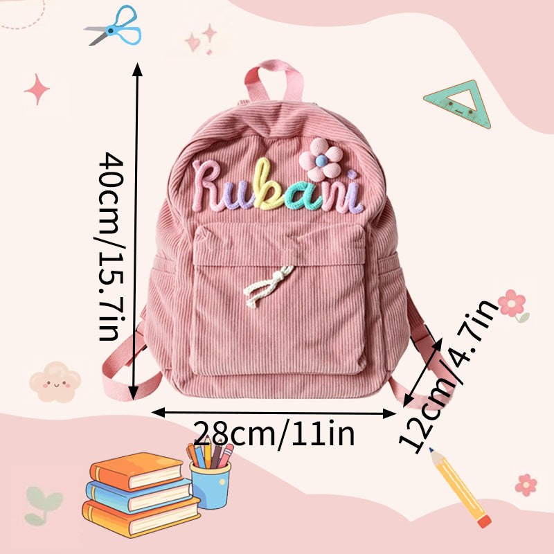 Personalized  Name Knitted Backpack For Kids Back To School