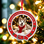 Custom Dog Photo First Christmas Acrylic Ornament For Pets Lover