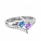 Personalised Birthstone Women Customised Promise Rings