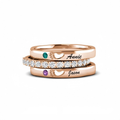 Personalized Zircon Birthstone Ring Jewelry Birthday Mother's Day Gift for Women