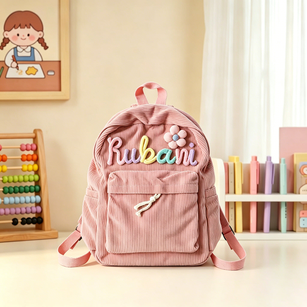 Personalized  Name Knitted Backpack For Kids Back To School