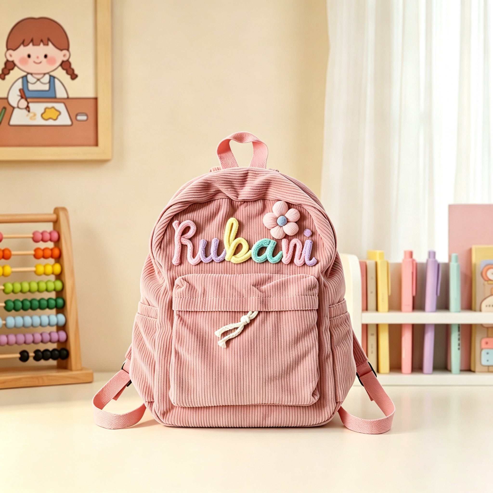 Personalized  Name Knitted Backpack For Kids Back To School