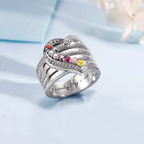 Personalized Zircon Birthstone Ring Jewelry Birthday Mother's Day，Valentine's Day Gift for Women
