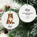 I'm So Lucky To Have Met You-Personalized Ceramic Ornament For Christmas Dog Dad,Mom,Pet Owner