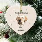 Our First Christmas Together-Personalized Pet Photo Ceramic Ornament for Dog Cat Lovers