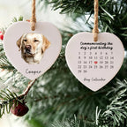 Commemoratingthe Dog's First Birthday-Personalized Dog Photo Heart Ceramic Ornament