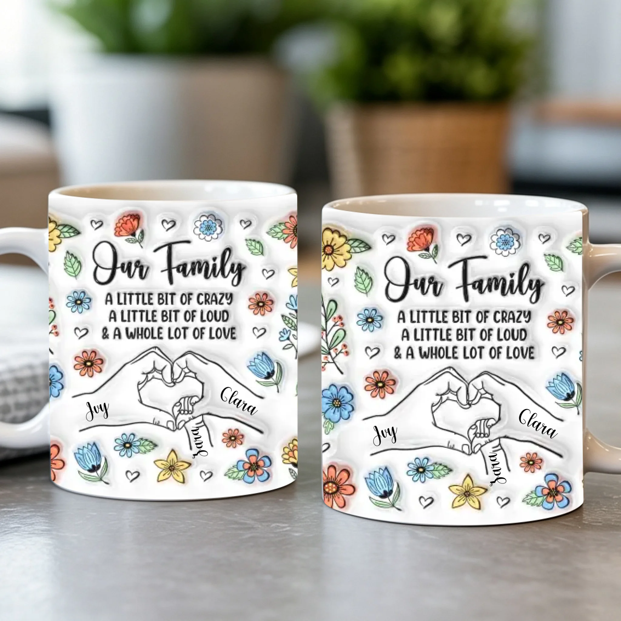 Personalised Mother's Day Mug Holding Hands Keepsake 3D inflated effect Coffee Mug For Mother's Day