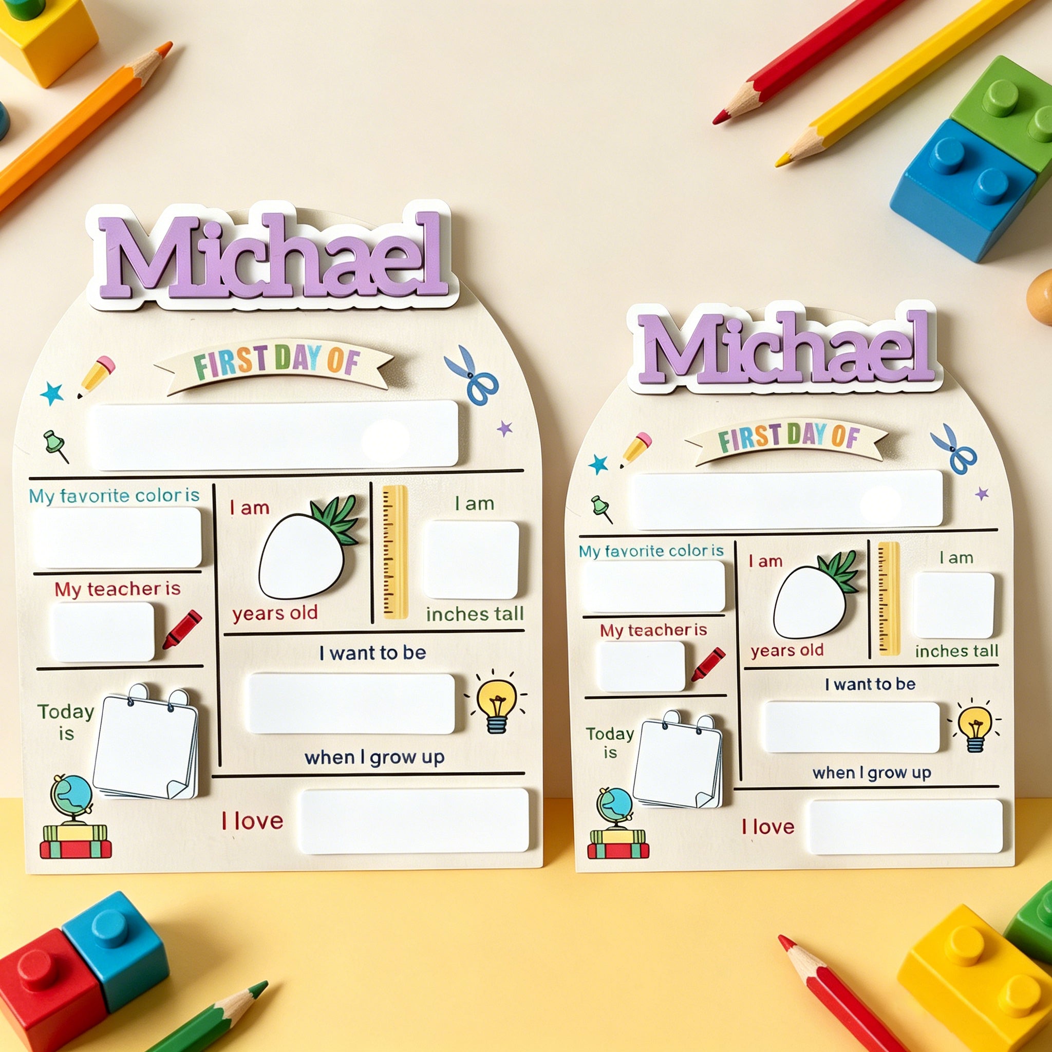 Personalized First Day Of School Sign, 1st Day Of School Sign, Dry Erase School Sign