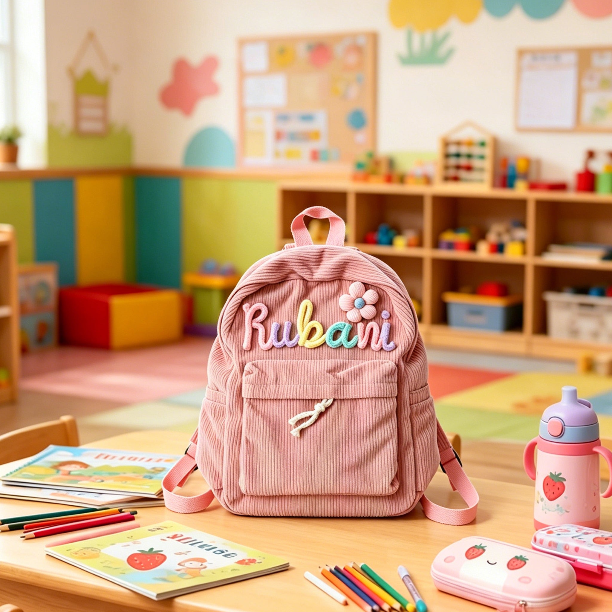 Personalized  Name Knitted Backpack For Kids Back To School
