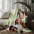Personalized  Soft Fleece Sherpa Pet & Family Portrait Handmade Home Decor photo collage Custom Photo Blanket