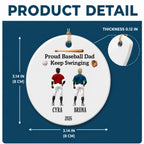Custom Dad And Son Ceramic Ornament - Personalized Christmas Gift For Proud Baseball Family