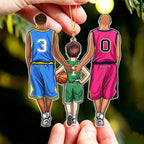 Personalized Christmas Acrylic Ornament - Basketball Family Gift - Always on the Same Team