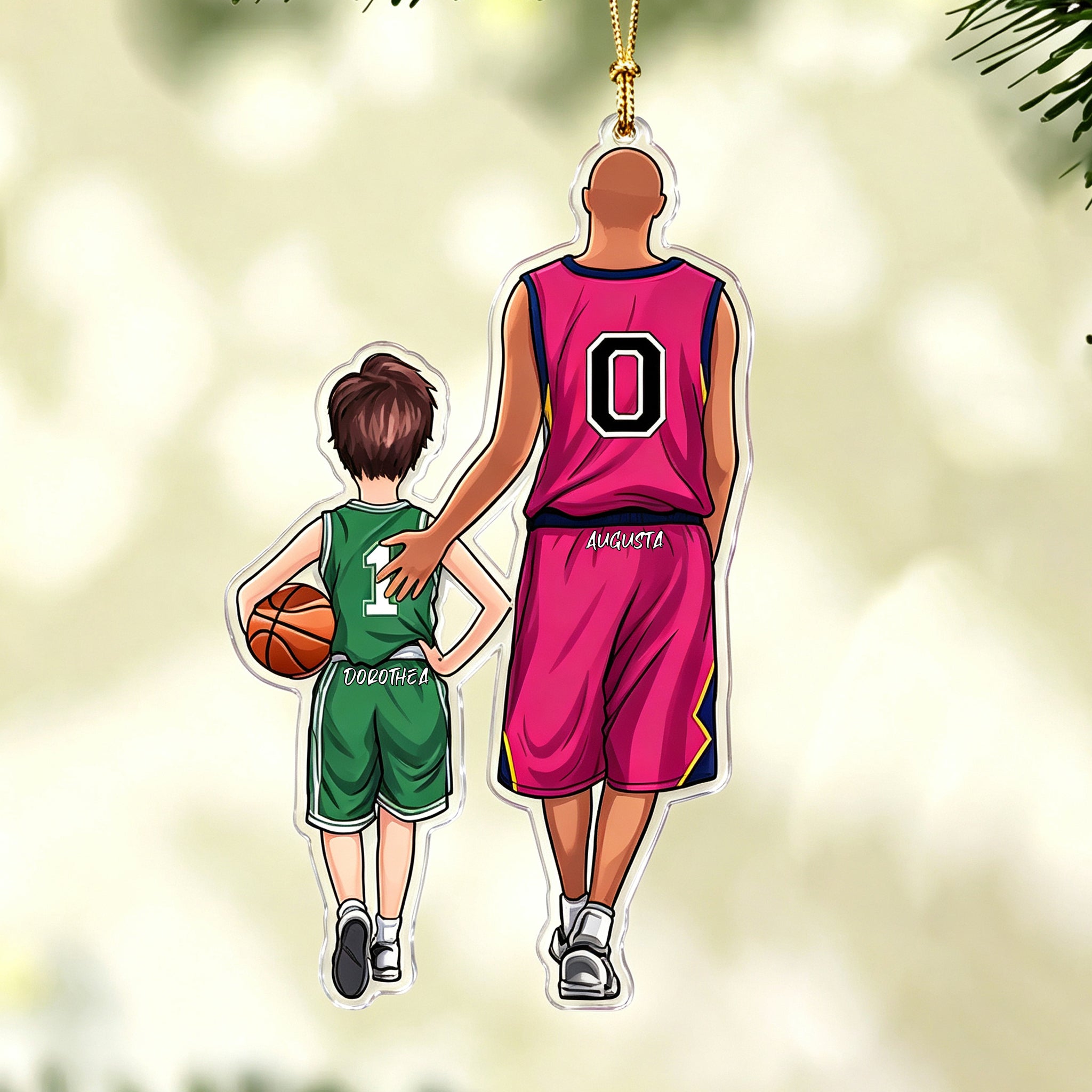Personalized Christmas Acrylic Ornament - Basketball Family Gift - Always on the Same Team