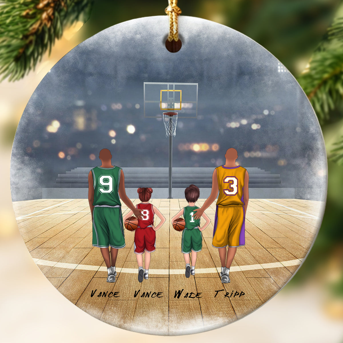 Personalized Christmas Ornament for Basketball Families - Family Basketball Gift