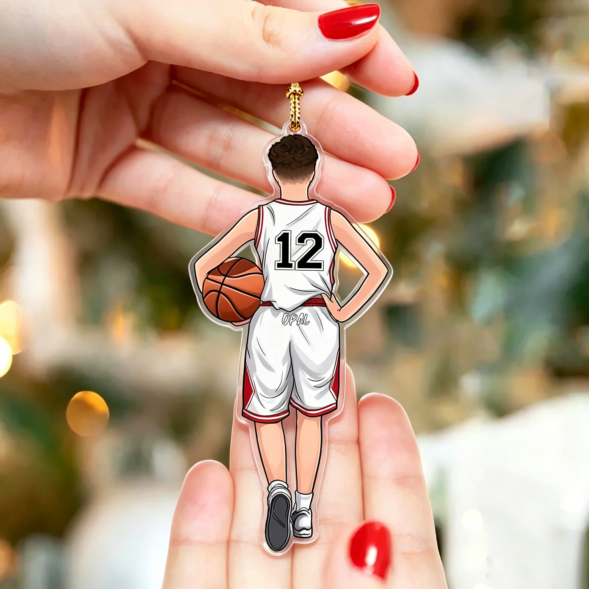 Personalized Christmas Acrylic Ornament - Basketball Family Gift - Always on the Same Team